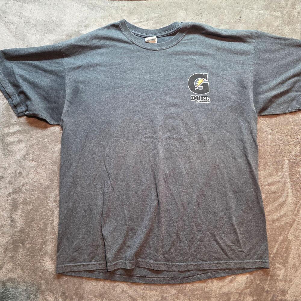 Gildan Duel At Daytona Gatorade Shirt Mens XL Gray NASCAR Racing Graphic T-Shirt